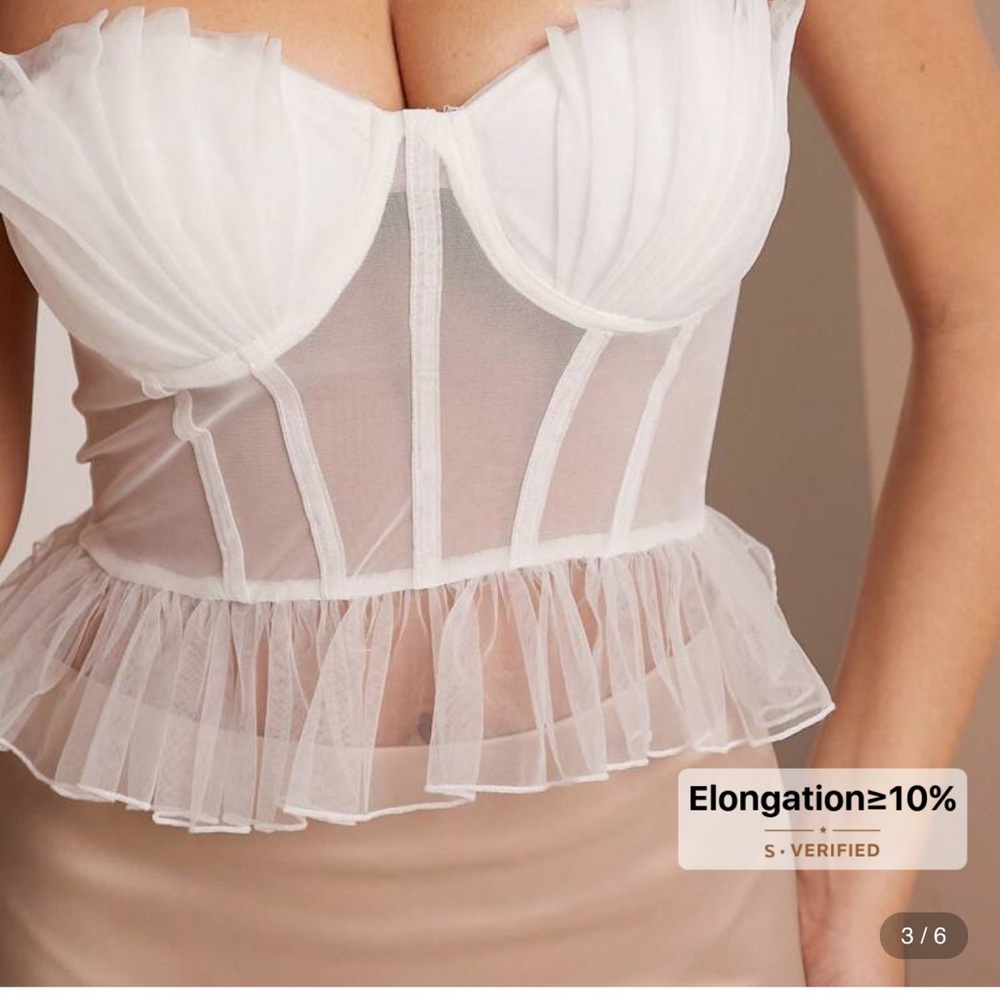 6/$28❗️SHEIN White Strapless Bustier Top